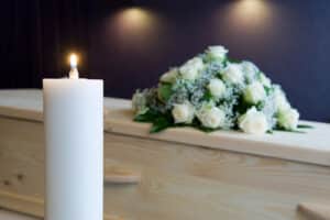 Burning Candle In a Florida Funeral Home