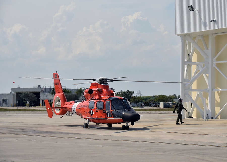 US Coast Guard helicopter in Opa Locka airport.