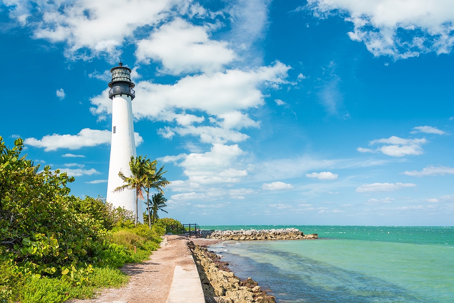 Famous lighthouse in Key Biscayne , Miami